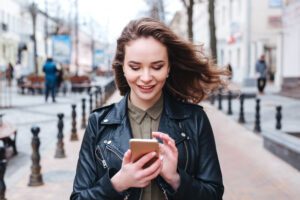 woman on mobile phone