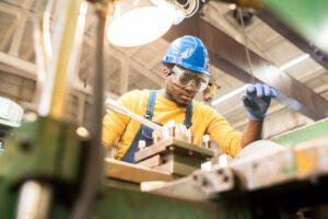 Worker on an assembly line