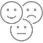 happy, sad, negative faces icon.